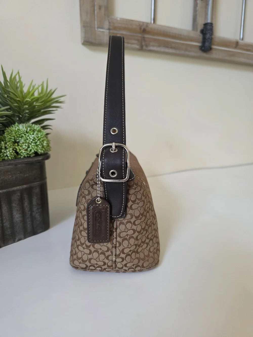 Coach Hamptons Soho Mini Signature Jacquard Baguette Shoulder Bag Y2k - Picture 4 of 12